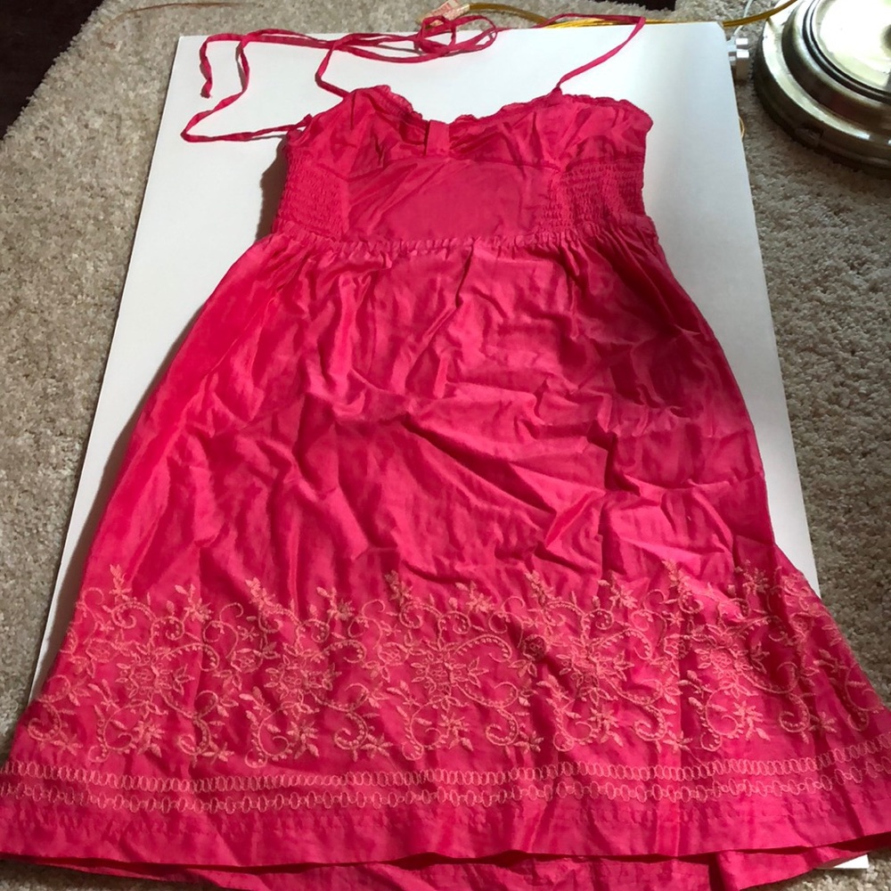 Pink embroidered dress